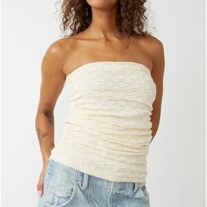 Free People Ona Convertible Ruched Mini Skirt Cream Size Medium